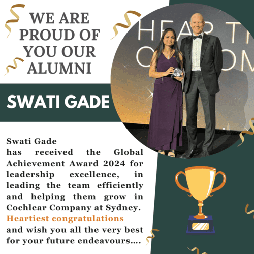 Congratulations to our alumni Swati Gade