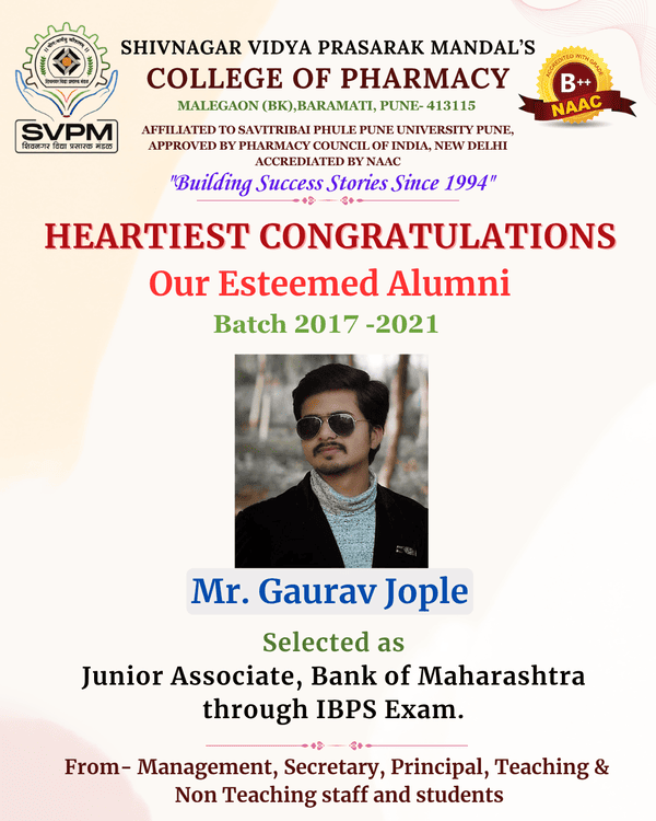 Heartiest Congratulations to our Esteemed Alumni 